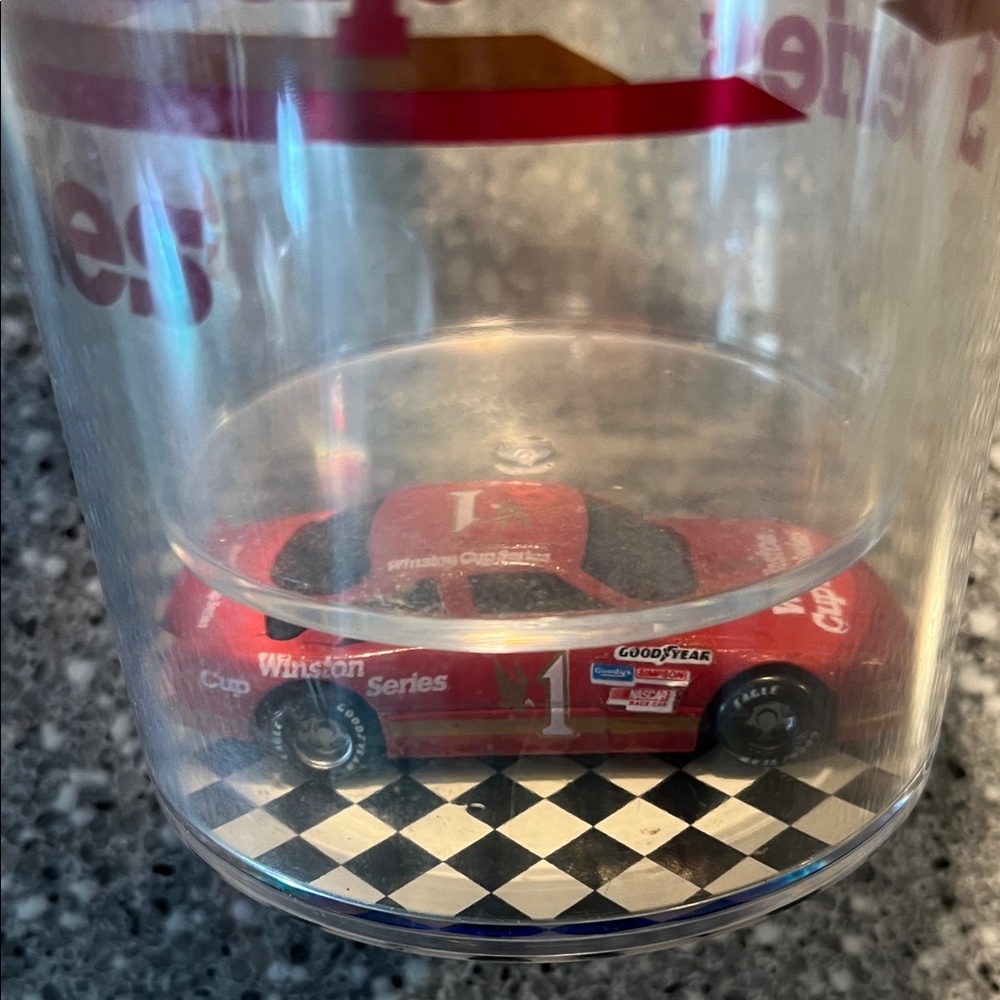 Vintage Nascar Acrylic Mug with Red Winston Cup Graphics - Picture 3 of 5